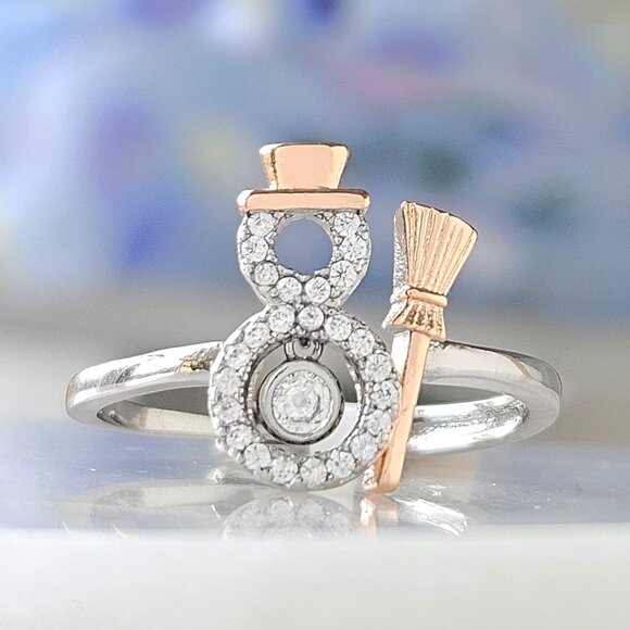 Snowman ring, adjustable band, Charmed Aroma Christmas Winter Holiday - Picture 2 of 2